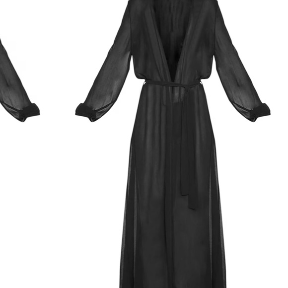 Black/white maxi belted beach kimono - Picture 6 of 14